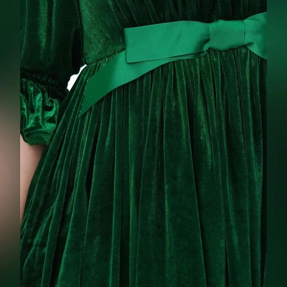 NWOT Smak Parlour Green Velvet Love Interest Babydoll Dress - Picture 4 of 7